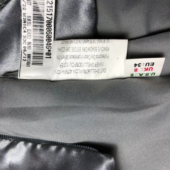 Size 6 Belsoie Grey Lace Short Sleeve Dress - Picture 14 of 14